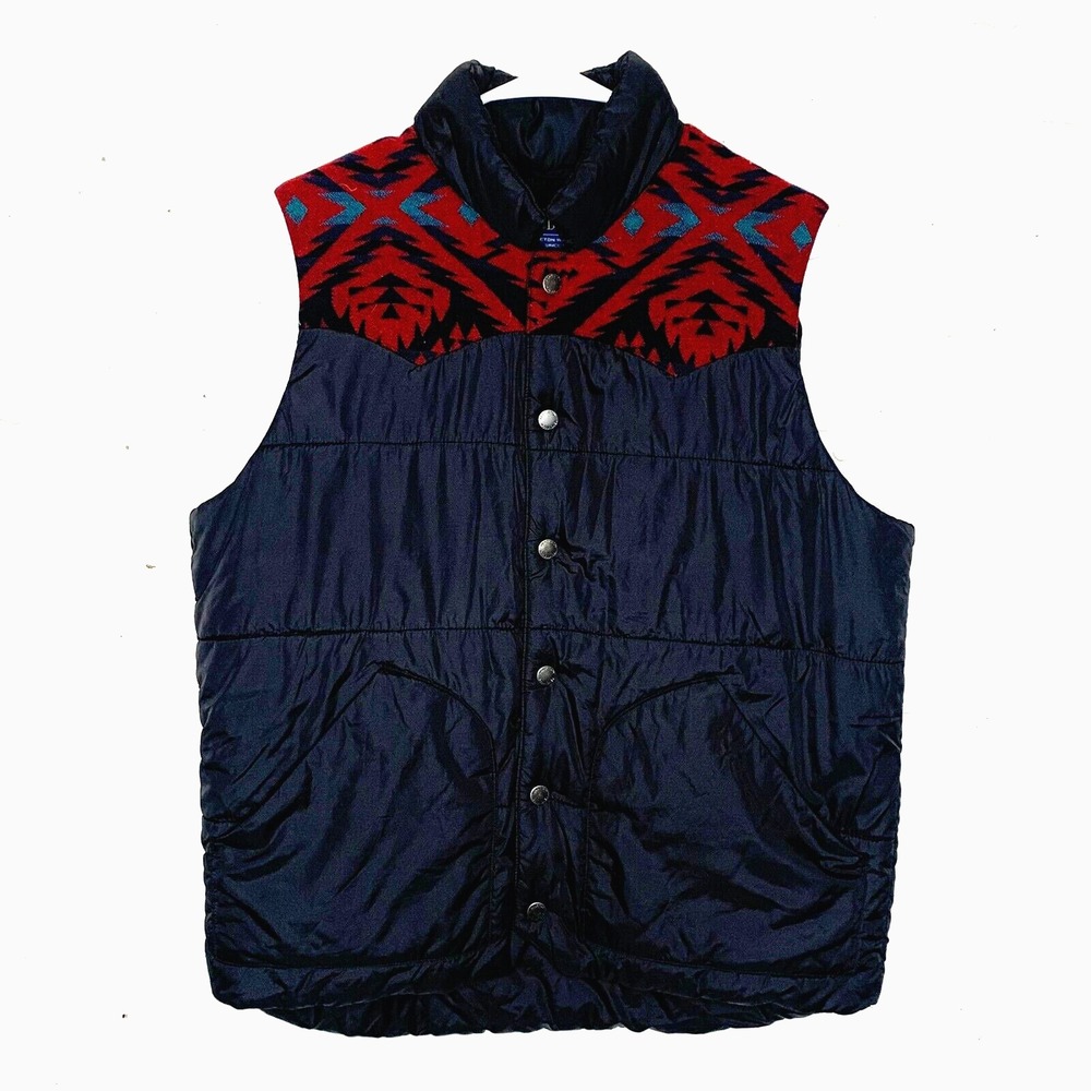 Pendleton Diamond Desert Pattern Puffer Vest Size… - image 1